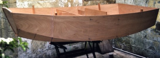 DIY dinghy planks stitched together