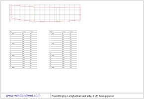 Pram dinghy plan of the seat side