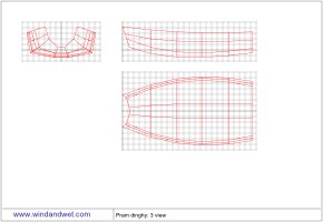 Pram dinghy 3 view plan