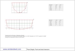 Pram dinghy plan of frant and back transoms