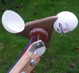 Anemometer with Hall effect switch encased in resin